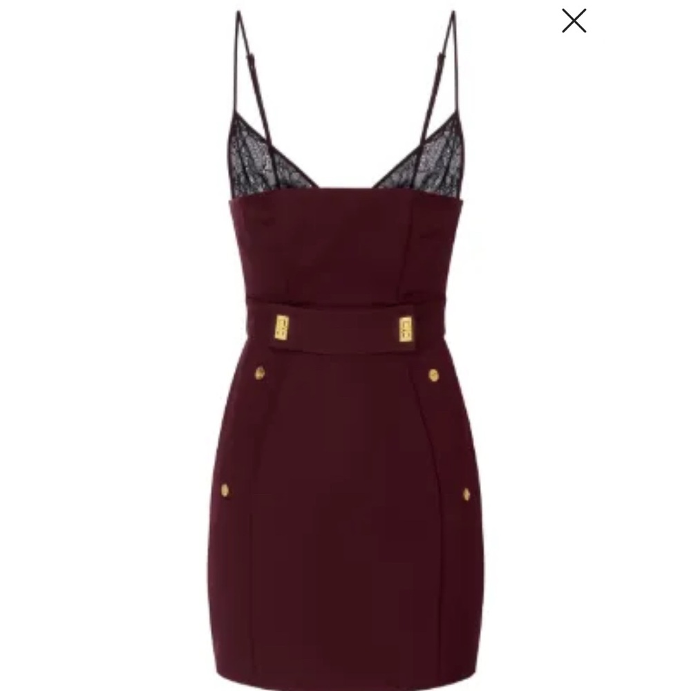 Chic Burgundy Mini Dress with Lace Details